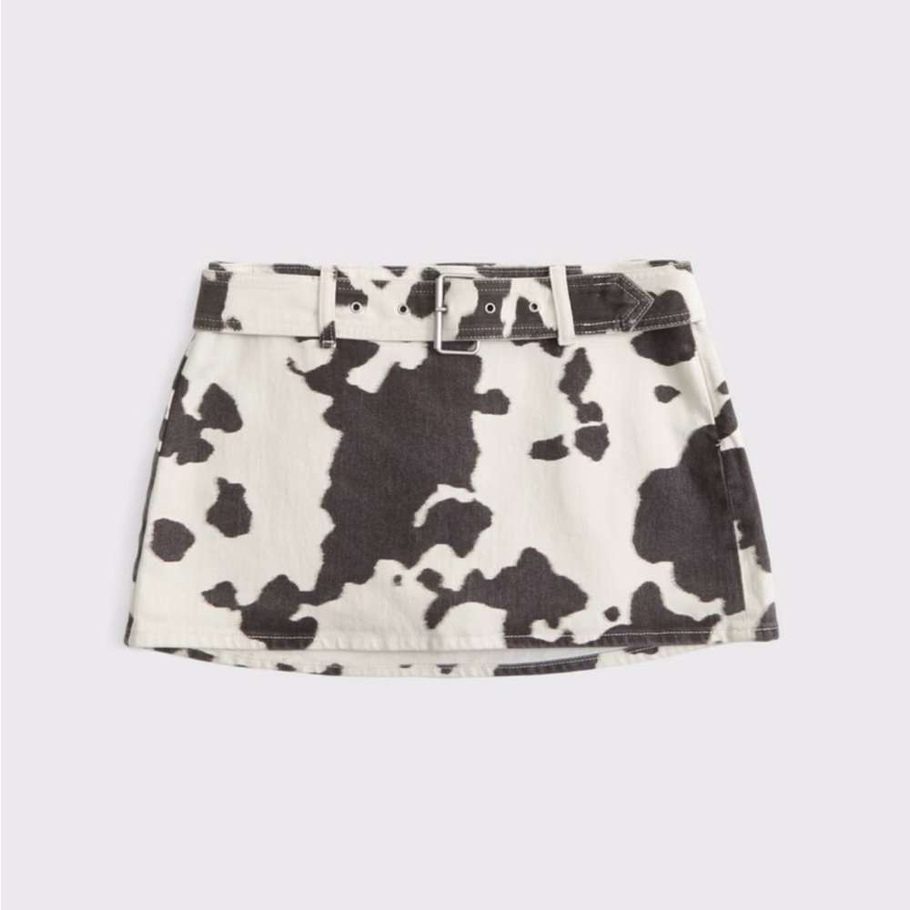 Abercrombie Low Rise Belted Denim Mini Skort - 28